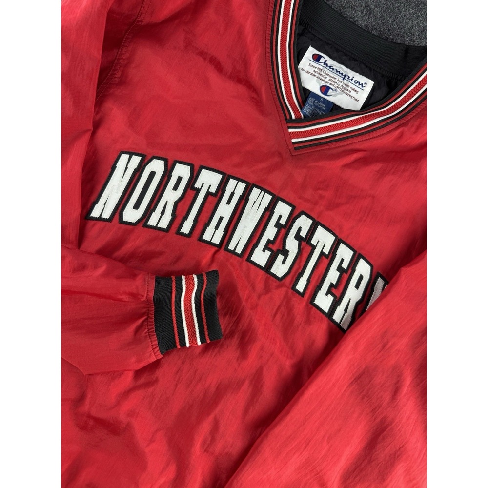 VTG Champion Northwestern Raiders Iowa Pullover Windbreaker Red S
